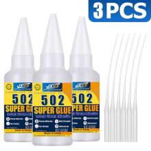 (20 g - 3 unidades) JXVX 1-5 unidades de pegamento instantáneo 502 de alta resistencia, agente adhes