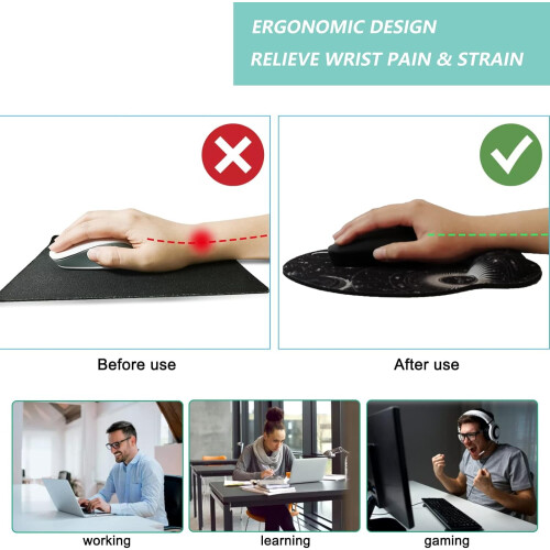 Ergonomisk musematte med håndleddsstøtte i minneskum 1