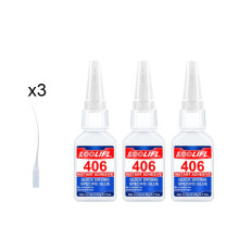 (B406-20ML-3pcs)LOOLIFL 406 pegamento cerámico súper resistente, pegamento universal para reparacion