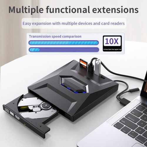 Externe dvd-/cd-brander en -speler met USB 3.0 Type-C-schijf voor