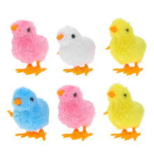 Confezione da 6 pulcini giocattolo a carica manuale per feste di Pasqua