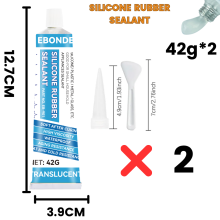 (42 g, 2 unidades) Sellador de caucho de silicona, adhesivo impermeable para unir silicona, plástico