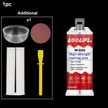 (w668-50ml-1pc) Pegamento para metal, pegamento para fundición 1.76 onzas, resina epoxi de 2 partes,