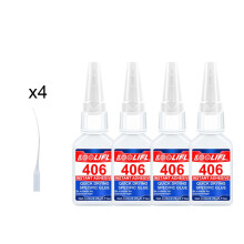 (B406-20ML-4pcs)LOOLIFL 406 pegamento cerámico súper resistente, pegamento universal para reparacion