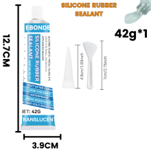 (42 g 1 unidad) Sellador de caucho de silicona, adhesivo impermeable para unir silicona/plástico/met