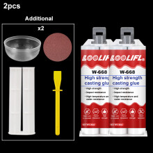 (w668-50ml-2pc) Pegamento para metal, pegamento para fundición 1.76 onzas 2 partes resina epoxi súpe
