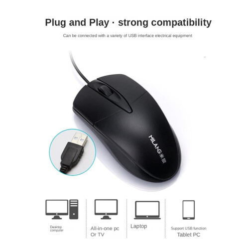 USB-kablet optisk mus 1200 DPI mini sort 2