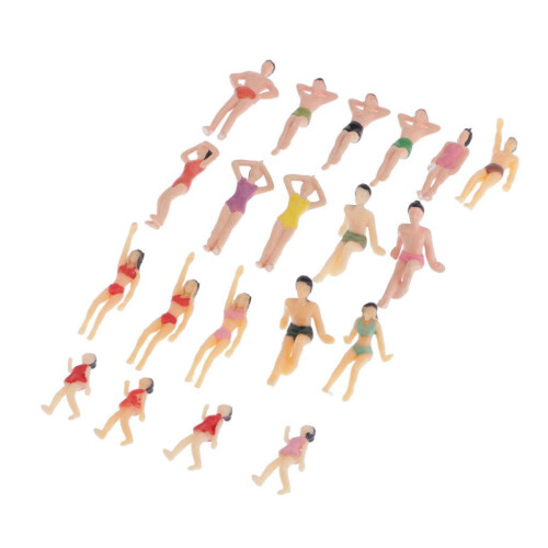 Skala 1:50 målade strandmänniskor figurer set om 20 1