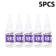 (C502L-5Pcs-20Ml) Pegamento 502 - Adhesivo impermeable de secado rápido, apto para madera, plástico,