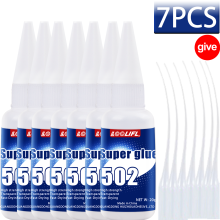 (M502-20G-7PCS) Gran venta: 7 unidades de pegamento instantáneo 502 de alta resistencia, adhesivo re