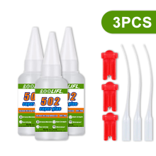 (lv502-20g-fd-3pcs) ¡Paquete de 2 adhesivos de cianoacrilato! Incluye gotero y abridor de pegamento