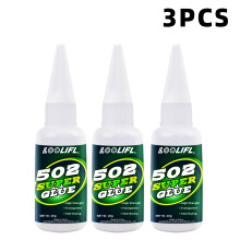 (F-502-20G-3PCS)LOOLIFL Pegamento instantáneo 502, pegamento de éster etílico de cianoacrilato, de s