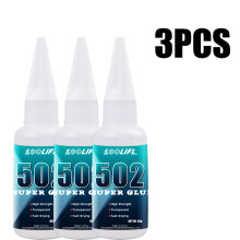 (502-AF-20G-3PCS) Pegamento instantáneo 502 para la nueva temporada escolar, de secado ultrarrápido,