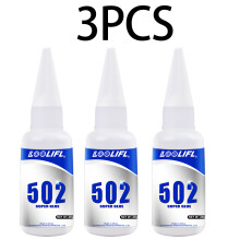 (502-k-20g-3pcs)LOOLIFL1-3pcs 502 Super Glue Adhesivo de cianoacrilato de secado rápido instantáneo