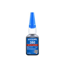 (LaO380-20ml-1pcs) FOOLIFL 380 Adhesivo de cianoacrilato negro para artículos negros, pegamento inst