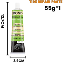 (55 g, 1 unidad) Pasta reparadora de neumáticos para coches y motos, para arañazos, pegamento negro