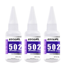 (C502-20g-3pcs) LOOLIFL 502 Pegamento instantáneo para artículos de papelería - Adhesivo transparent
