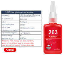 (263 (50 ml)) Adhesivo de alta resistencia para fijación de roscas, pegamento antiaflojamiento, sell