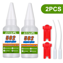 (lv502-20g-fd-2pcs) ¡Paquete de 2 adhesivos de cianoacrilato! Incluye gotero y abridor de pegamento