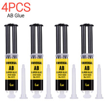 (4 ml, 4 unidades) Resina epoxi líquida, pegamento AB fuerte, adhesivo AB, sellador impermeable, peg