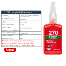 (270 (50 ml)) Adhesivo de alta resistencia para fijación de roscas, pegamento antiaflojamiento, sell