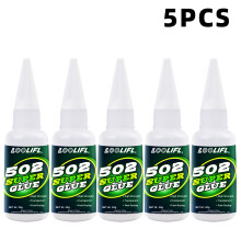 (F-502-20G-5PCS)LOOLIFL Pegamento instantáneo 502, pegamento de éster etílico de cianoacrilato, de s