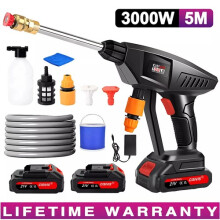 2 Battery+Portable Cordless Car High Pressure Washer Jet Water Wash Cleaner Gun