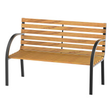 Wooden garden bench, park bench, two-seater