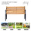 Wooden garden bench, park bench, two-seater 5