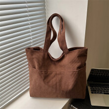 Sac cabas en velours côtelé pour femme, grand format, léger et résistant