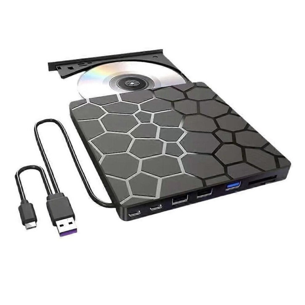 External Cd/Dvd Drive Player 8-In-1 Usb 3.0 Cd/Dvd-Rom/-Rw Cd Burner, Compatible With Laptops, Desktops, Mac, Windows 11/10/8/7, Linux 9450876506099