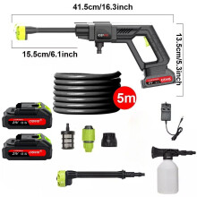 2 Battery Cordless High Pressure Washer Gun Jet Water Wash Portable Car Cleaner