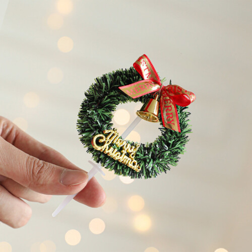 Mini Christmas Tree Cake Topper with LED Lights
