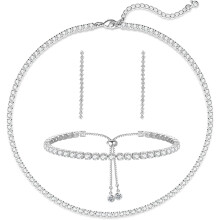 Tennishalskæde og armbåndssæt i sterlingsølv til kvinder
