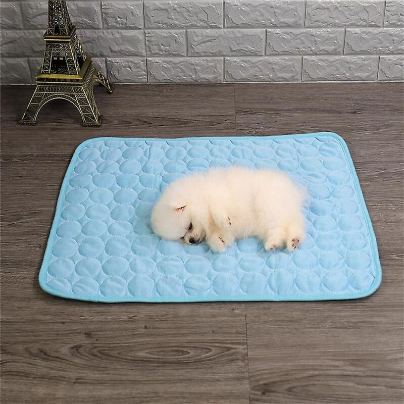 Coussin rafraîchissant en soie glacée rayé