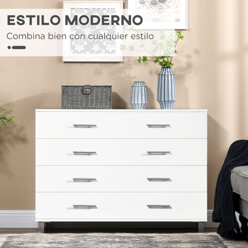 Homcom Cómoda con Cajone Blanco 112 x 38.2 x 81 cm 1