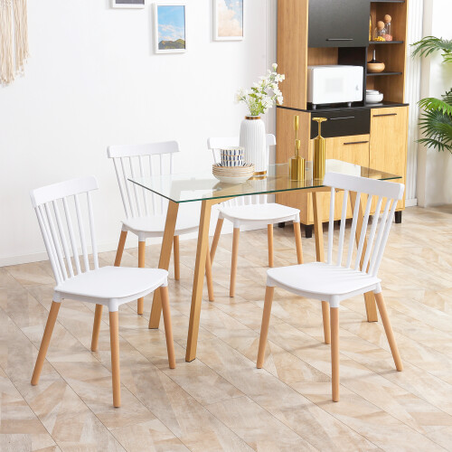 Homcom Sillas de Comedor Blanco 43 x 52.5 x 83 cm 1