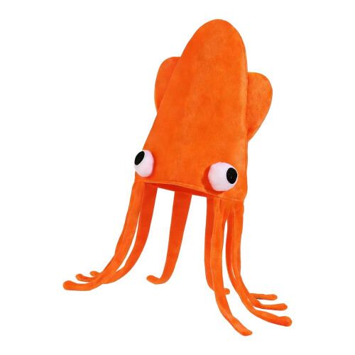 Blækspruttefesthat Orange fløjlsblækspruttekostumetilbehør 1