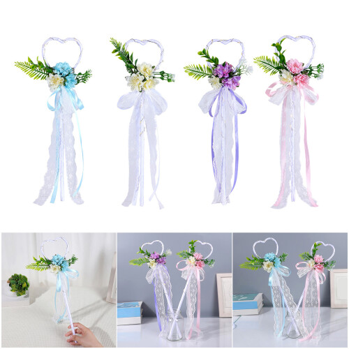 Baguette de fleurs en soie élégante pour mariage,-Violet 2
