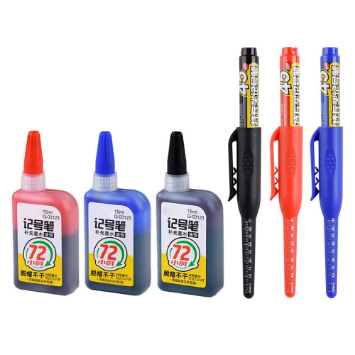 2Pcs 45mm Long Head Marker With 15ml Refill Inks For-Red 1