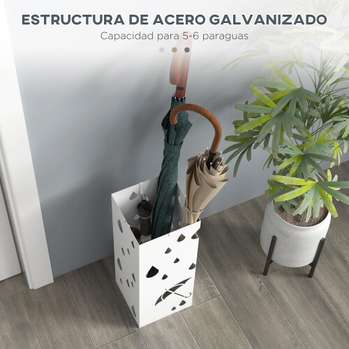Homcom Paragüero Blanco 15.5 x 15.5 x 40 cm 2