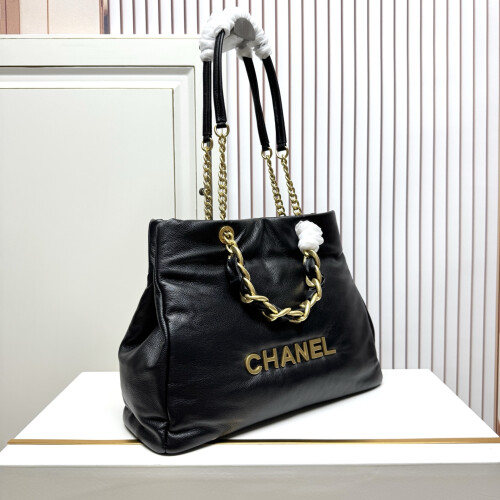 Chanel Puffer Tote Logo Chain Bag 2