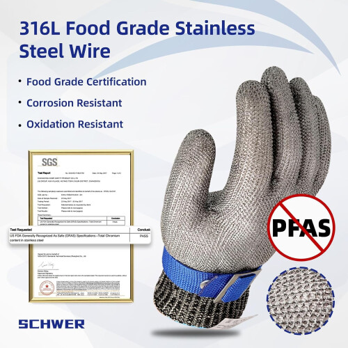 SlicePro Schnittfester Edelstahl-Netzhandschuh 2