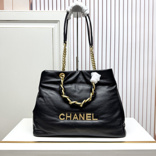 Chanel Puffer Tote Logo Chain Bag