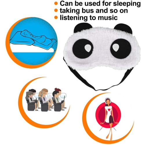 Χαριτωμένη μάσκα ματιών Panda, αναπνεύσιμο βελούδινο υλικό με σατέν επένδυση, άνετο 1