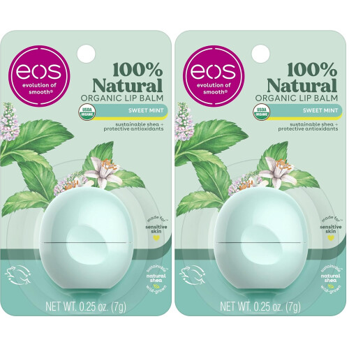 eos Lip Balm - Sweet Mint, 0.25 oz (Pack of 2)