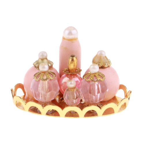 Miniatyr Rosa Parfymflaskor Set för 1:12Dockhus 1
