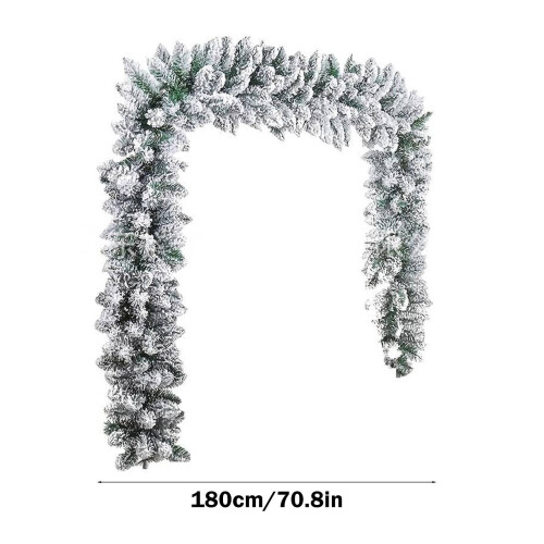 6ft Snow-Flocked Pine Garland White Cedar 1