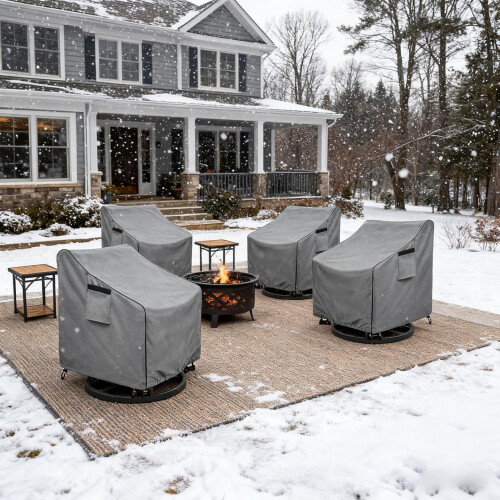 Outdoor Rotating Chair Cover With Adjustable Drawstring And-S 1