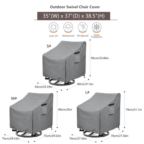 Outdoor Rotating Chair Cover With Adjustable Drawstring And-S 2